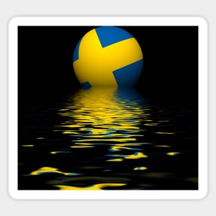 Swedish Flag rising/setting Sticker